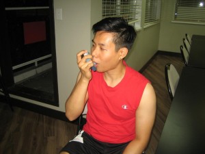 Using an Asthma inhaler